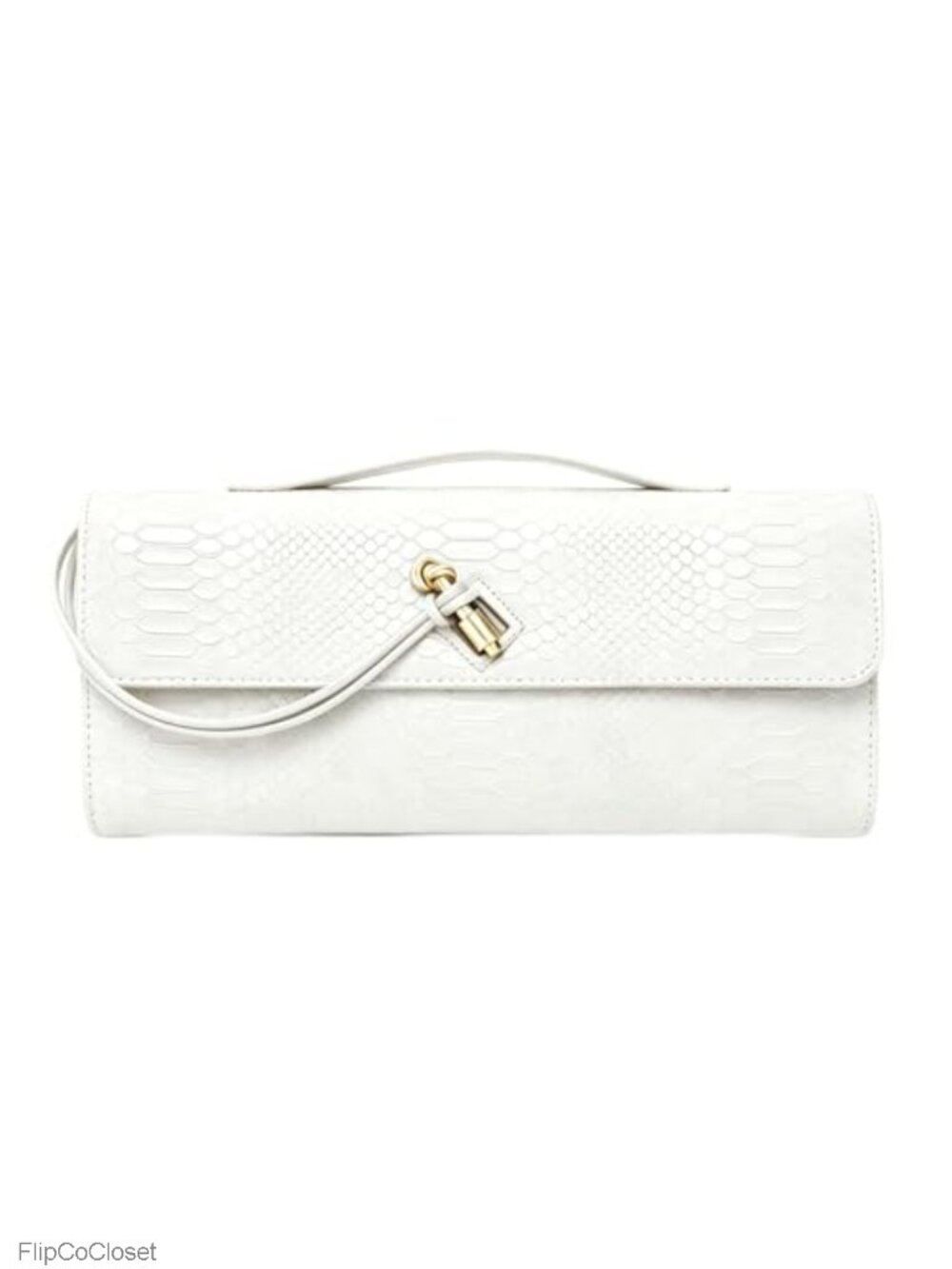 Vegan Leather Snake Print Woven Clutch with Detachable Crossbody Strap